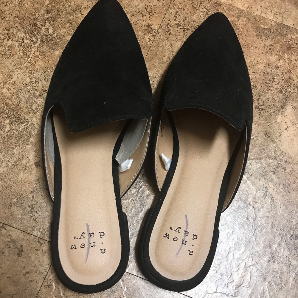 A New Day Black suede like loafers